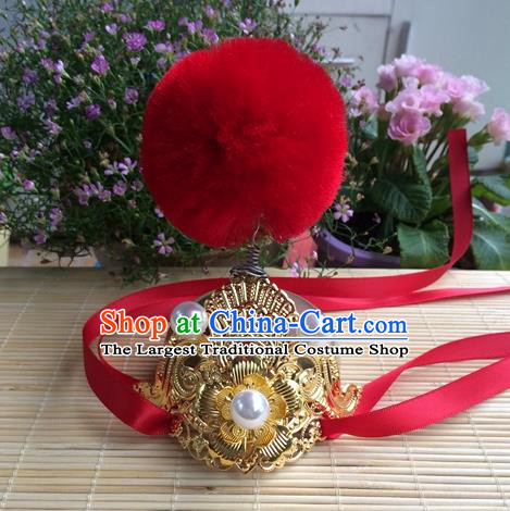 Chinese A Dream in Red Mansions Jia Baoyu Headpiece Traditional Ming Dynasty Childe Hair Accessories Ancient Prince Golden Hair Crown