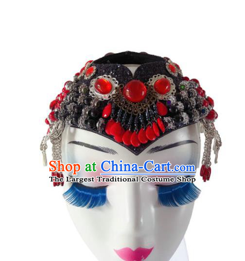 China Ethnic Woman Performance Hair Accessories Mongolian Nationality Dance Headwear Mongol Minority Folk Dance Headdress