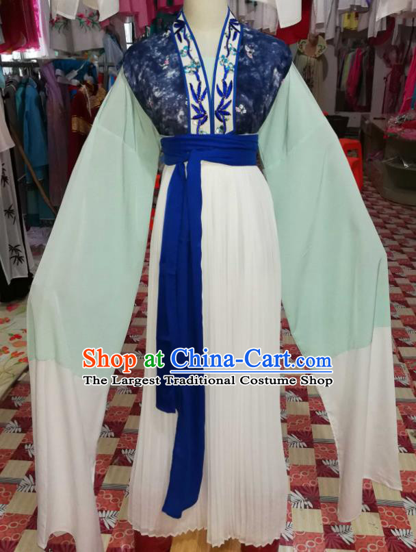 China Huangmei Opera Country Woman Dress Outfits Traditional Peking Opera Maidservant Clothing Ancient Female Pauper Garment Costumes