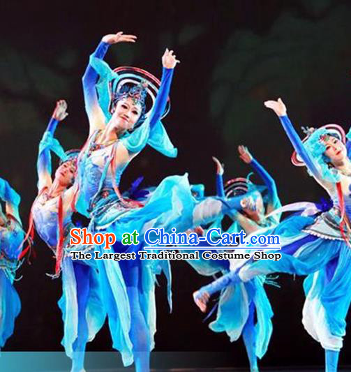 China Flying Apsaras Dance Performance Dress Classical Dance Clothing Woman Group Dance Garment Costume