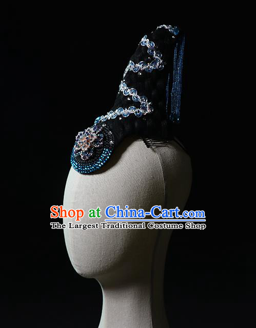 China Stage Performance Wigs Chignon Umbrella Dance Hairpieces Classical Dance Hair Accessories Beauty Dance Hair Clasp