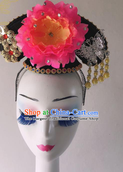 Chinese Qing Dynasty Girl Hair Crown Ancient Princess Hat Traditional Children Performance Hair Accessories