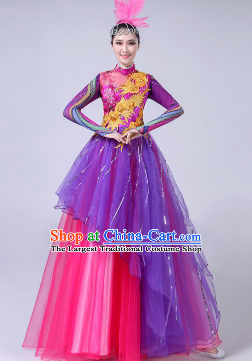 Professional China Spring Festival Gala Opening Dance Dress Flower Dance Costume Women Chorus Performance Garments Modern Dance Clothing