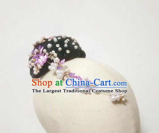 China Yunnan Ethnic Peacock Dance Wigs Chignon Dai Nationality Dance Hair Accessories Folk Dance Hair Crown