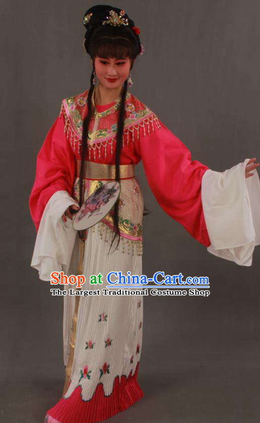 Chinese Traditional Shaoxing Opera Actress Clothing Beijing Opera Hua Tan Garment Costumes Ancient Fairy Princess Pink Dress Outfits