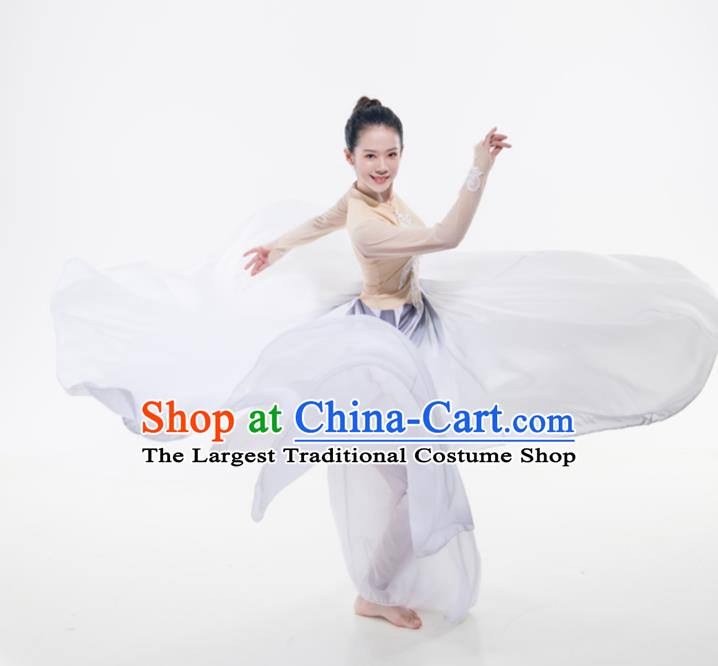 Professional Modern Dance White Dress Opening Dance Garment Group Dance Fashion Women Performance Costume