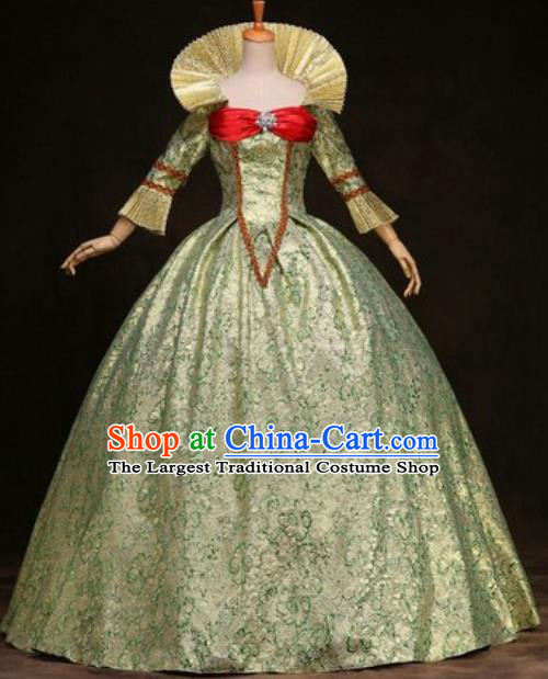 Top Western Drama Performance Golden Full Dress Christmas Queen Garment Costume England Court Formal Attire European Royal Princess Clothing