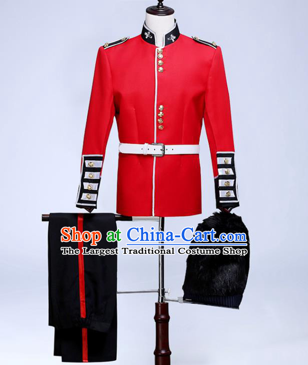 Custom Annual Meeting Performance Suits Western Soldier Jacket European Drum Corps Garment Costume England Royal Guard Clothing