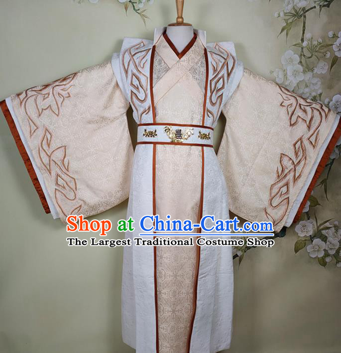 China Ancient Royal Prince Robe Apparels Drama Princess Silver Wu You Clothing Tang Dynasty King Garment Costumes