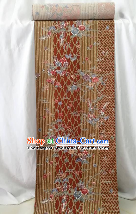 Japanese Traditional Yukata Belt Classical Chrysanthemum Pattern Brocade Waistband Female Tsukesage Kimono Dress Corset