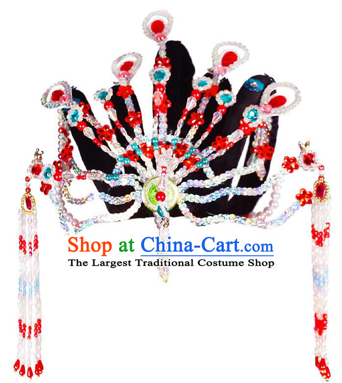 China Handmade Opera Phoenix Hair Crown Beijing Opera Hua Tan Headpieces Traditional Peking Opera Diva Headdress