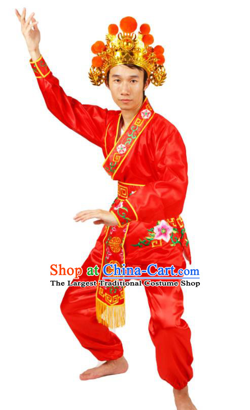 China Beijing Opera Wusheng Clothing Traditional Martial Arts Red Outfits Cosplay Water Margin Hero Wu Song Costumes