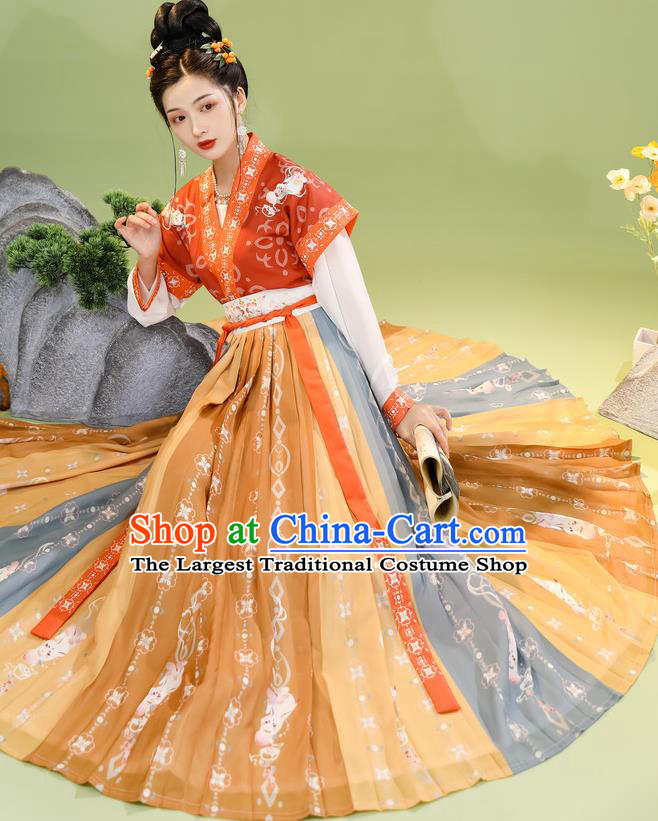 China Ancient Fairy Hanfu Dress Tang Dynasty Historical Clothing Traditional Royal Princess Garment Costumes Complete Set