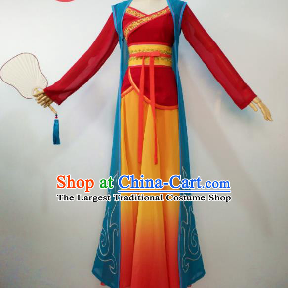 Chinese Beauty Dance Clothing Classical Dance Garment Costumes Stage Performance Palace Fan Dance Dress Outfits