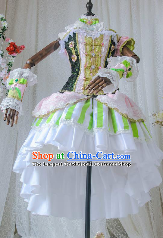 Custom Baroque Court Princess Clothing Cosplay Young Lady Lace Short Dress Halloween Fancy Ball Garment Costume