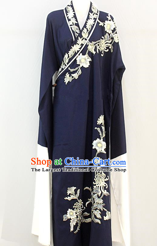 China Peking Opera Xiaosheng Clothing Beijing Opera Niche Garment Huangmei Opera Scholar Embroidered Navy Robe