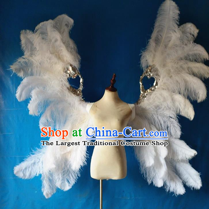 Custom Miami Catwalks Feathers Back Decorations Cosplay Angel Wings Christmas Performance Props Carnival Parade White Butterfly Accessories