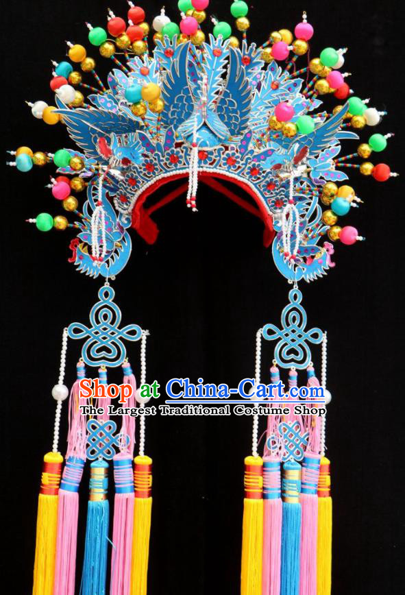 China Ancient Imperial Consort Hair Accessories Peking Opera Diva Phoenix Coronet Beijing Opera Hua Tan Headdress