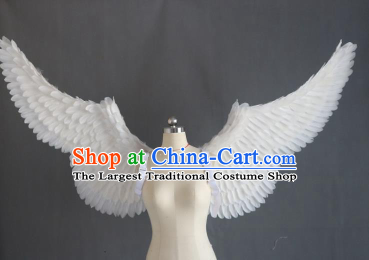 Custom Miami Catwalks Back Decoration Accessories Halloween Cosplay Angel Wing Stage Show Props Christmas Performance White Feather Wings