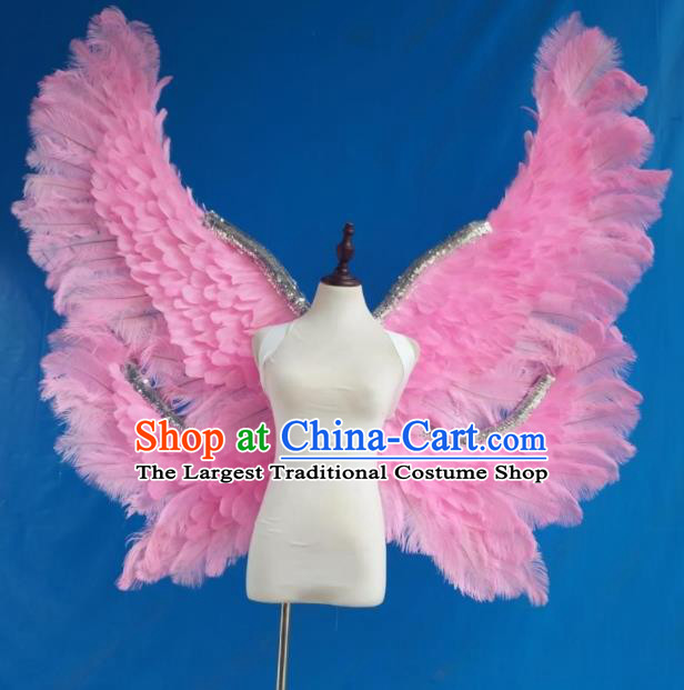 Custom Miami Parade Show Decorations Cosplay Angel Deluxe Pink Feather Wings Halloween Fancy Ball Butterfly Props Carnival Catwalks Accessories