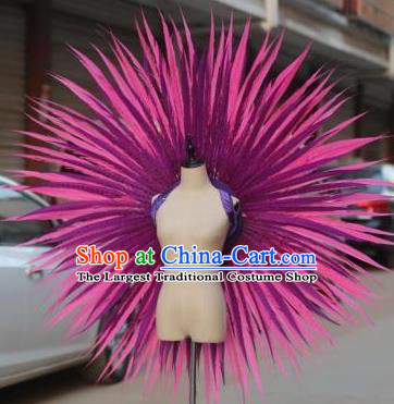 Custom Carnival Parade Wear Miami Show Rosy Feathers Decorations Cosplay Deluxe Wings Catwalks Angel Props Halloween Fancy Ball Back Accessories