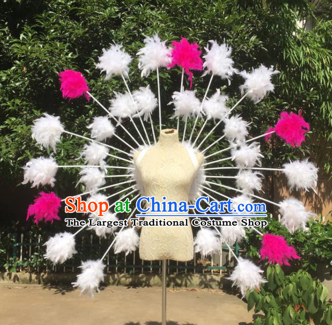 Custom Carnival Dance Back Accessories Miami Catwalks Wear Christmas Performance Props Halloween Cosplay Angel Feather Wings