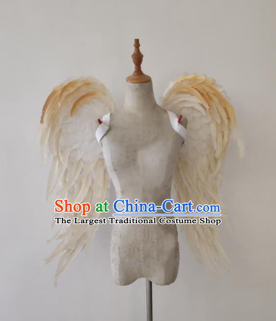 Custom Opening Dance Wear Miami Parade Accessories Christmas Feather Wings Halloween Performance Decorations Stage Show Props