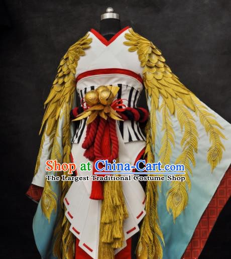 Top Yin Yang Master Goddess Garment Costumes Traditional Game Role Kimono Clothing Cosplay Onmyoji Dress