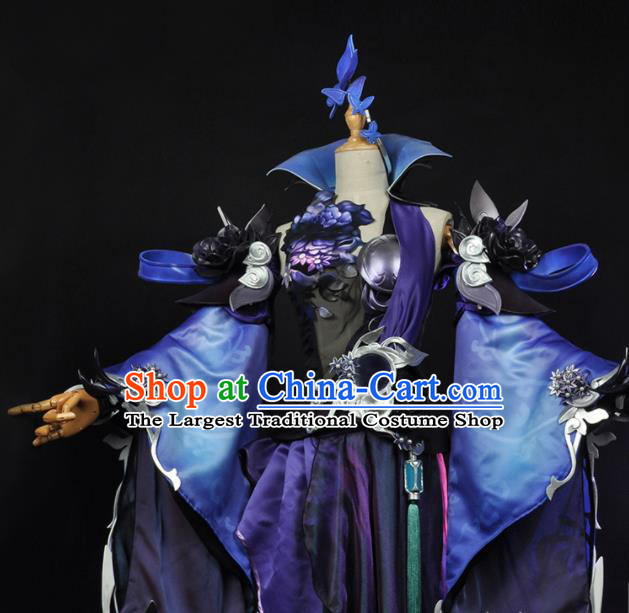 Top Traditional Chivalrous Woman Clothing Cosplay Fairy Purple Dress Game Role Female Knight Garment Costumes