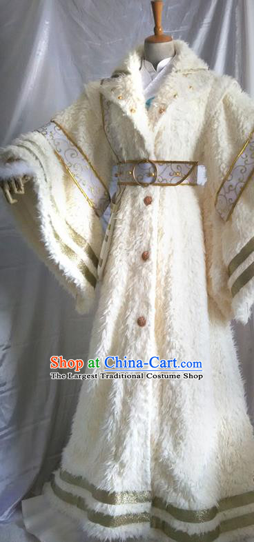 Chinese Traditional Cosplay Swordsman Winter Clothing Puppet Show Royal Prince Garment Costumes Ancient Noble Childe Uniforms