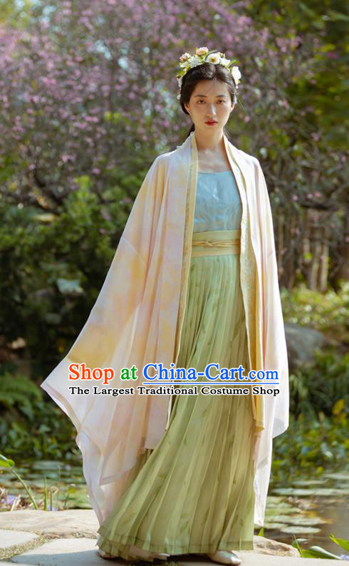 China Traditional Noble Lady Hanfu Dresses Song Dynasty Young Beauty Garment Costumes Ancient Female Historical Clothing Complete Set