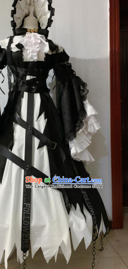 Custom Halloween Princess Garment Costume Cosplay Noble Lady Black Lace Dress Western Court Woman Clothing