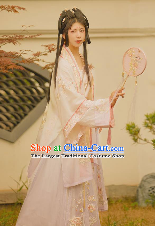 China Song Dynasty Young Beauty Historical Clothing Traditional Female Hanfu Dress Apparels Ancient Princess Garment Costumes Full Set