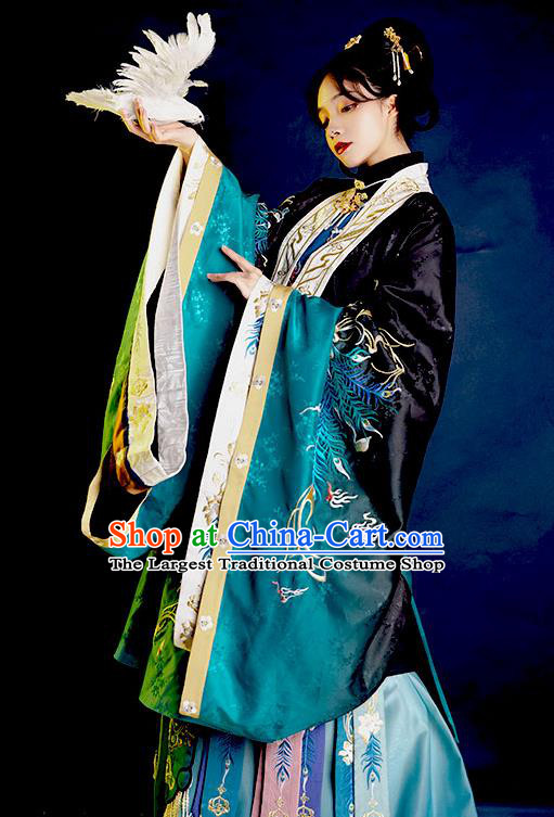 China Traditional Noble Countess Hanfu Dress Apparels Ancient Court Woman Garment Costumes Ming Dynasty Imperial Consort Historical Clothing