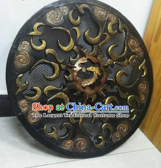 Custom Chinese Handmade Swordsman Shield Accessories Cosplay Performance Circular Hat Puppet Show Warrior Props