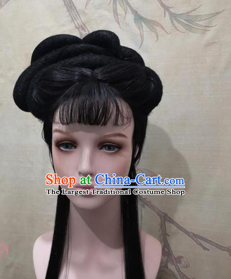 China Traditional Opera Hua Tan Hair Accessories Cosplay Noble Lady Bangs Wigs Headwear Ancient Princess Hairpieces