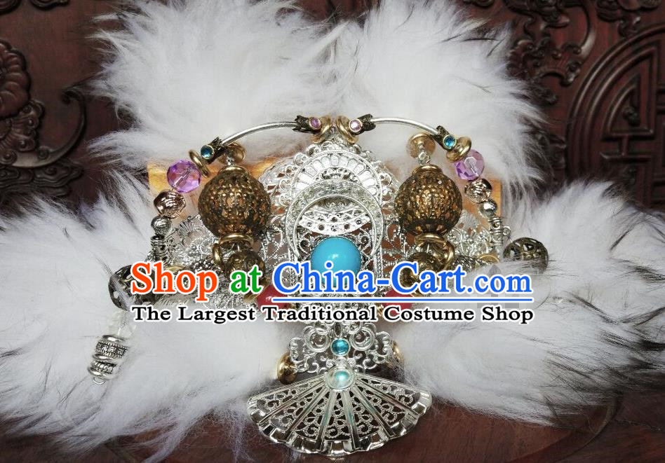 Chinese Traditional Puppet Show Cang Lang Headdress Ancient Royal King Hair Accessories Cosplay Swordsman Hairdo Crown