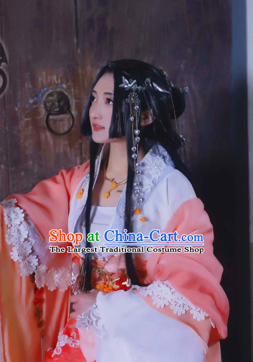 Custom Chinese Cosplay Imperial Consort Garment Costumes Traditional Ni Shui Han Fu Wanqing Pink Dress Outfits Ancient Queen Clothing