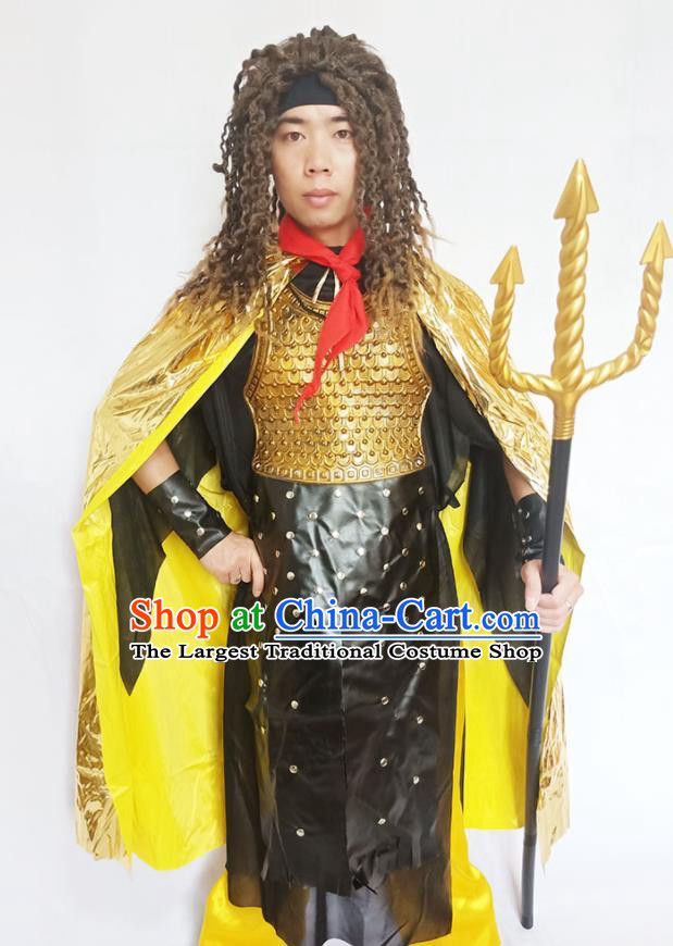 Top Cosplay Warrior Clothing Halloween Fancy Ball Garment Costume Cartoon Sea King Armor Apparels