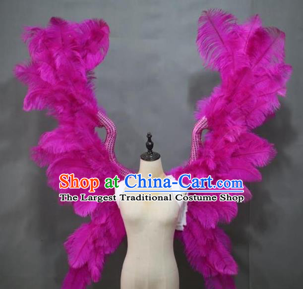 Top Stage Show Rosy Feather Butterfly Wings Brazilian Parade Back Accessories Samba Dance Deluxe Decorations Miami Angel Catwalks Props