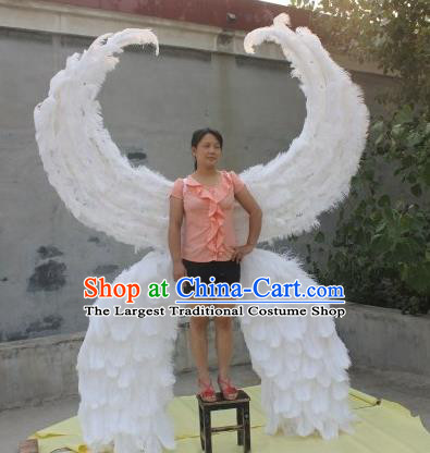 Top Stage Show White Feather Wings Opening Dance Back Accessories Brazil Parade Decorations Miami Catwalks Angel Props