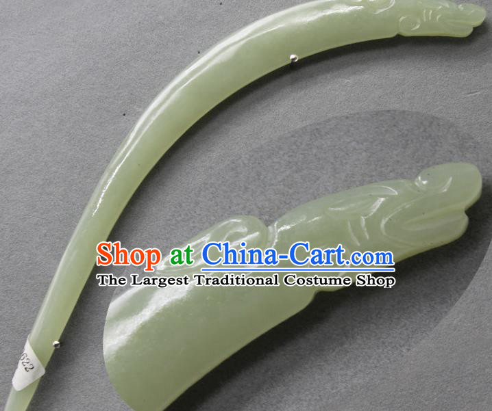 China Qin Dynasty Hair Stick Ancient Empress Headwear Handmade Jade Dragon Hairpin Traditional Hanfu Hair Accessories