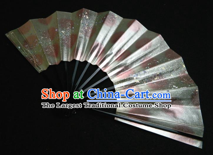 Japan Classical Dance Fan Traditional Geisha Performance Argent Folding Fan Kimono Dance Accordion Craft