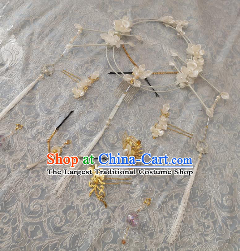 China Ancient Goddess Hair Accessories Traditional Game Character Headpieces Cosplay Swordswoman Shell Hair Comb