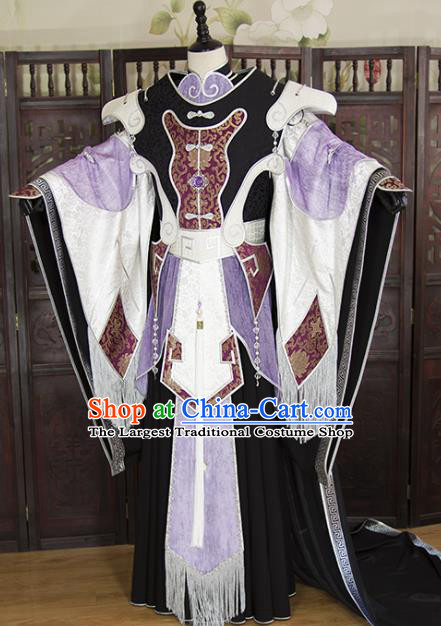 China Ancient Noble Childe Garment Costumes Traditional Puppet Show King Beichen Yin Uniforms Cosplay Swordsman Hanfu Clothing