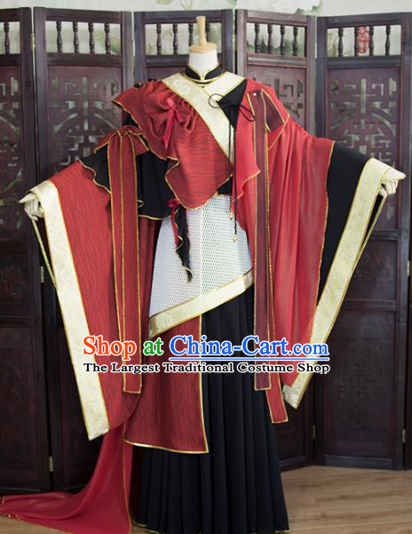 China Ancient Queen Hanfu Dress Traditional Puppet Show Fairy Yu Waner Clothing Cosplay Female Swordsman Garment Costumes