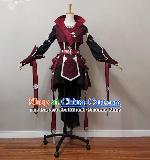 China Ancient Female Knight Dress Outfits Traditional JX Online Swordswoman Clothing Cosplay Heroine Garment Costumes