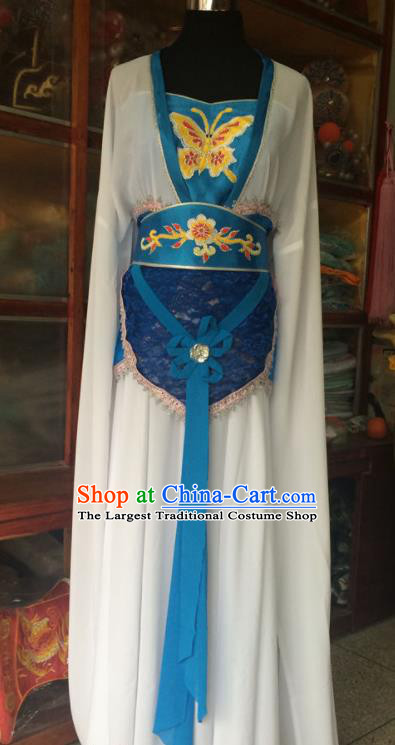 China Ancient Palace Lady Clothing Beijing Opera Actress White Dress Outfits Traditional Opera Fairy Garment Costumes