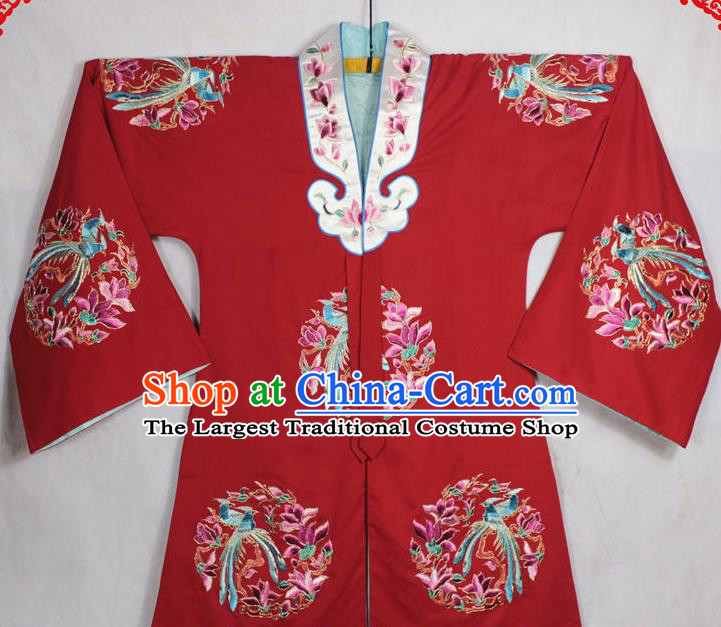 China Beijing Opera Actress Embroidered Red Cape Traditional Opera Noble Lady Garment Costume Ancient Princess Clothing