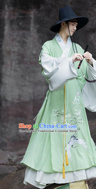 China Ancient Young Childe Hanfu Robe Attire Ming Dynasty Prince Garment Costumes Traditional Scholar Historical Clothing